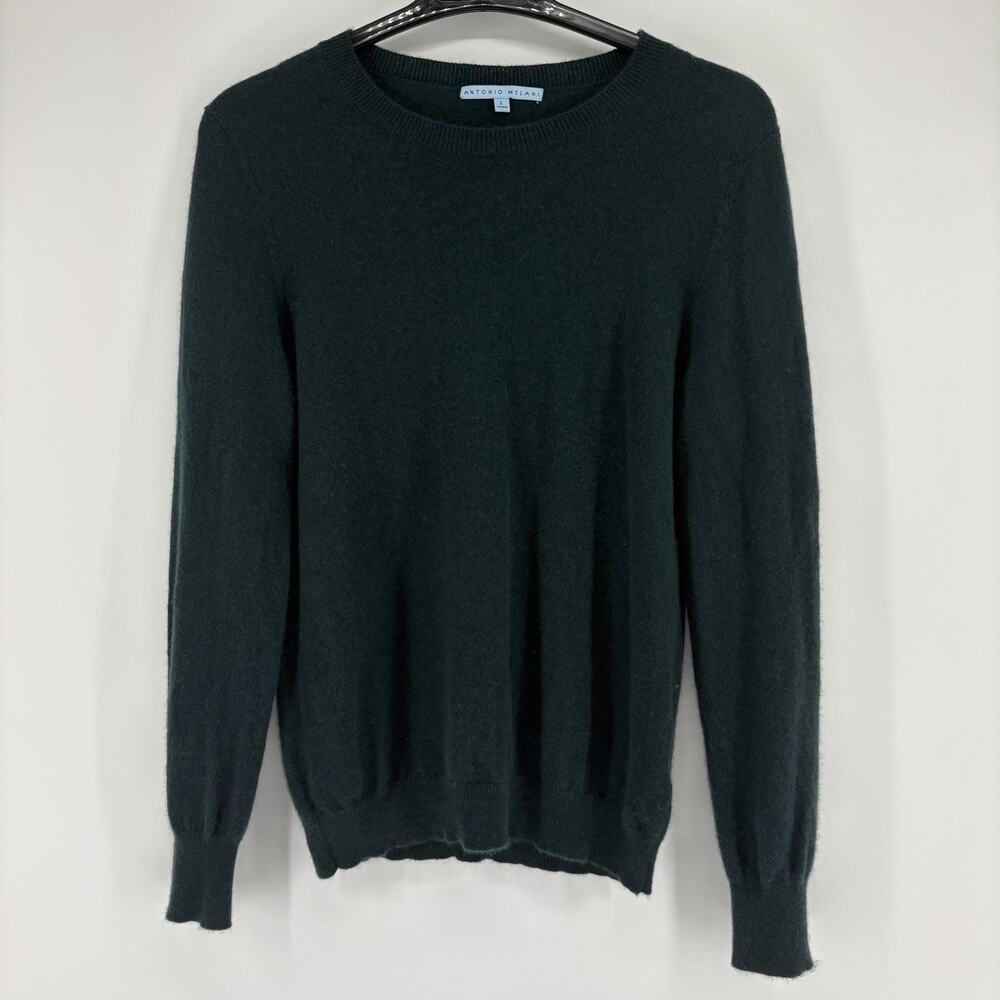 Antonio Melani 100% Cashmere Sweater Women’s Large Forest Green Crewneck